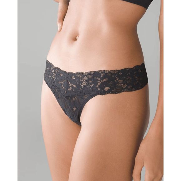 NWT Soma EMBRACEABLE Signature All-Over Lace Thong Panties in Pink Kiss Large - Picture 2 of 3